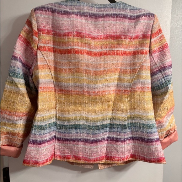 Rainbow Tailored Blazer with Tweed Texture - Picture 2 of 5